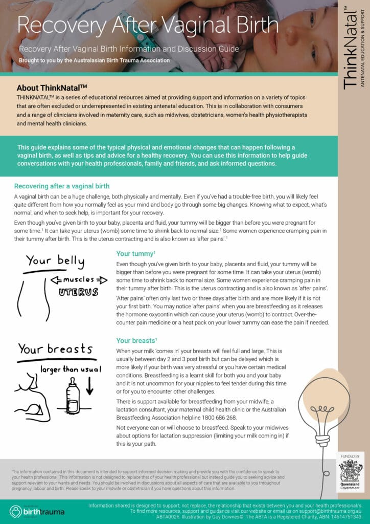 ABTA birth trauma - recovery afterbirth trauma - thinknatal - guide